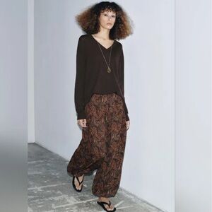 Zara Paisley Bloomer Pants ZW Collection-NEW